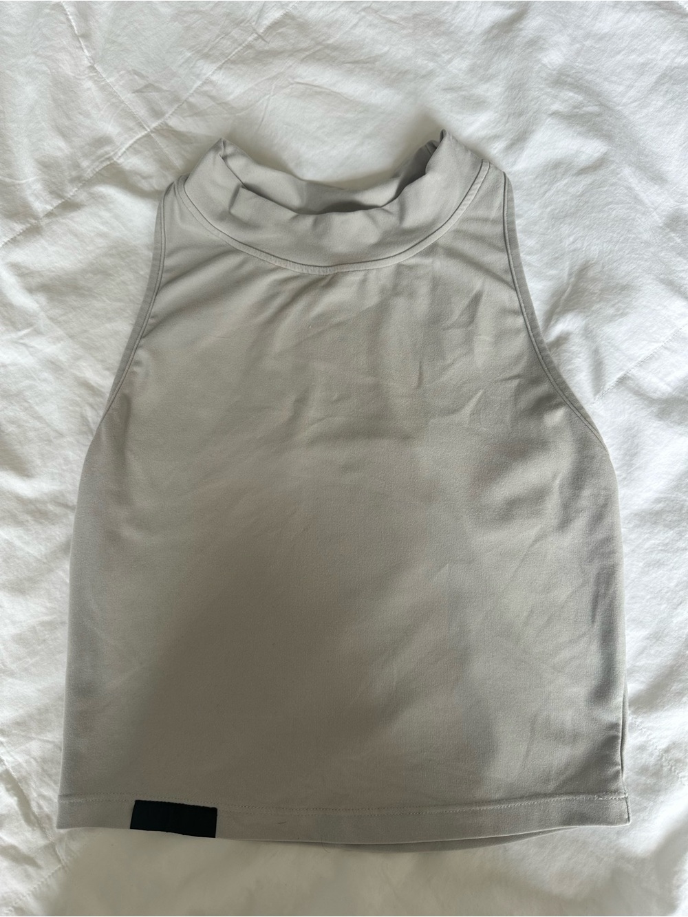 Alphalete Sleeveless High Neck Tank Top - Light Gray